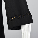 1940s Black Swing Coat with Soutache & Studs
