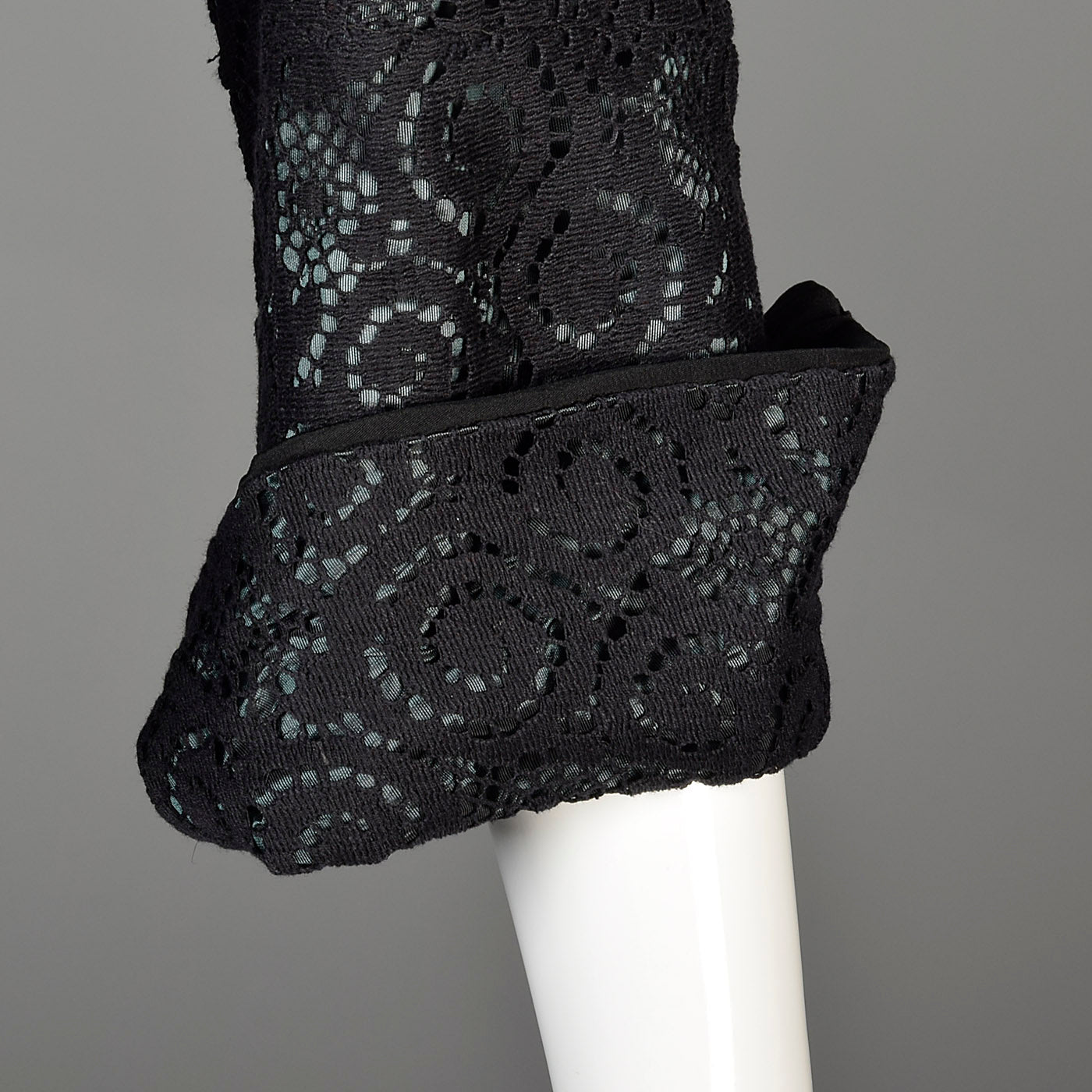 1950s Black Dress Set with Lace Overlay