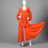 1970s Orange Palazzo Pant Set