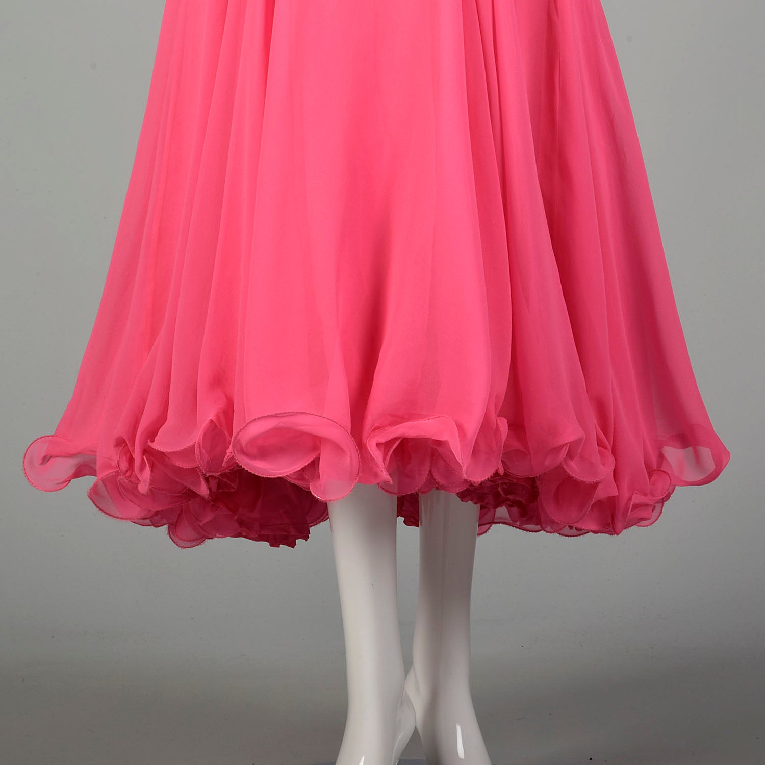 XXL 1980s Pink Formal Dress Silk Beaded Drop Waist