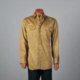 1940s WW2 Khaki Uniform Shirt with Honorable Discharge Patch