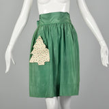 OSFM 1940s Green Christmas Tree Half Apron
