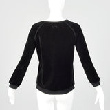 Small Sonia Rykiel 1990s Black Velour Top