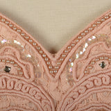 1950s Pink Lace Dress with Beaded Bodice