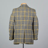 1970s Mens Mod Blazer in Navy Plaid