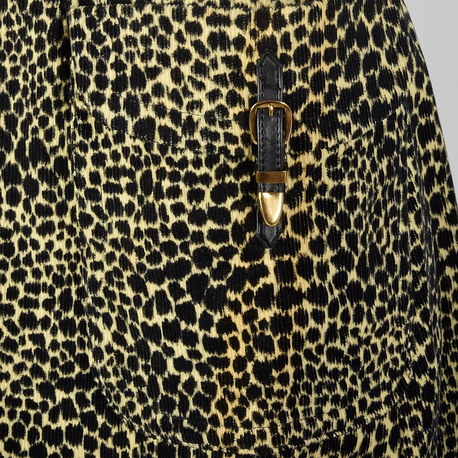 XS 1960s Animal Print Corduroy Dress