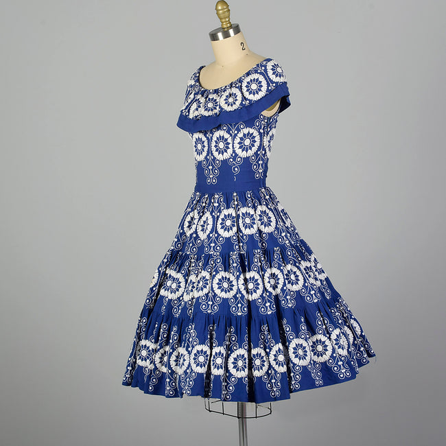 Unbranded 50s Blue Dress W/ Circle Skirt