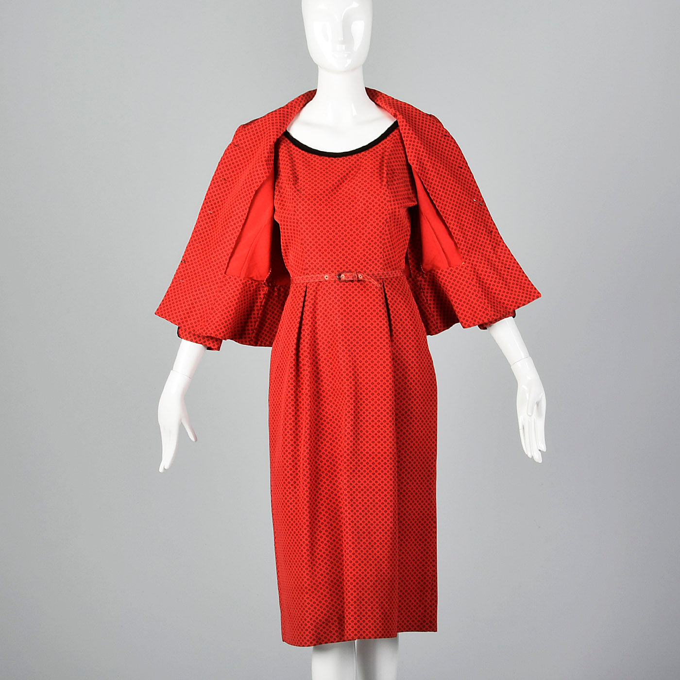 1950s L'Aiglon Red Dress with Matching Jacket
