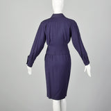 XS Guy Laroche 1980s Plumb Purple Skirt Suit
