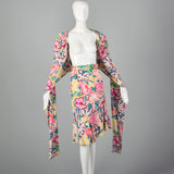 1980s Lanvin Pink Silk Two Piece Set