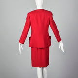 1960s Raspberry Wool Skirt Suit