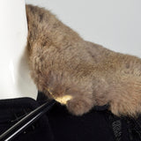 XXS 1920s Embroidered Wool Jacket with Rabbit Fur