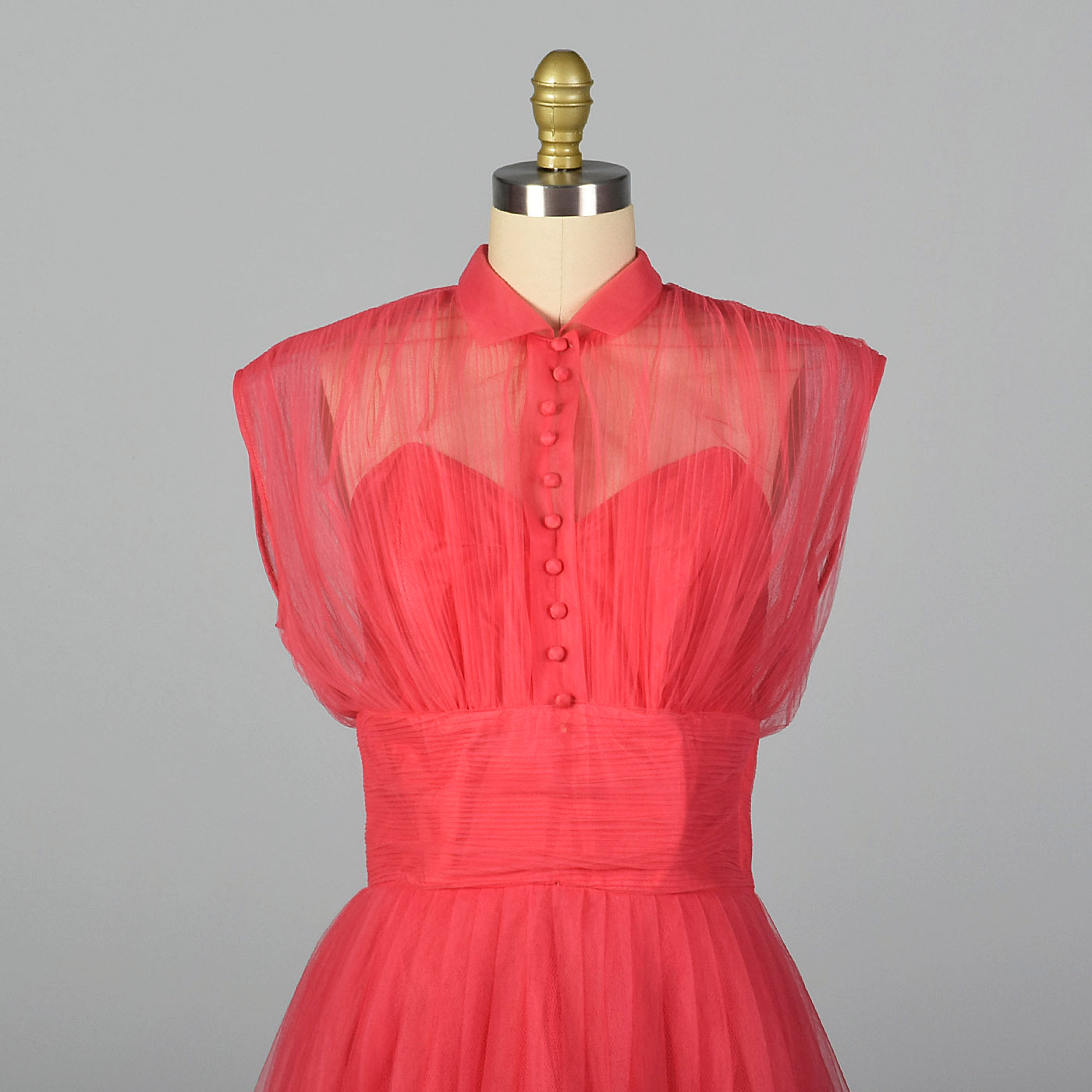 1950s Emma Domb Pink Tulle Party Dress