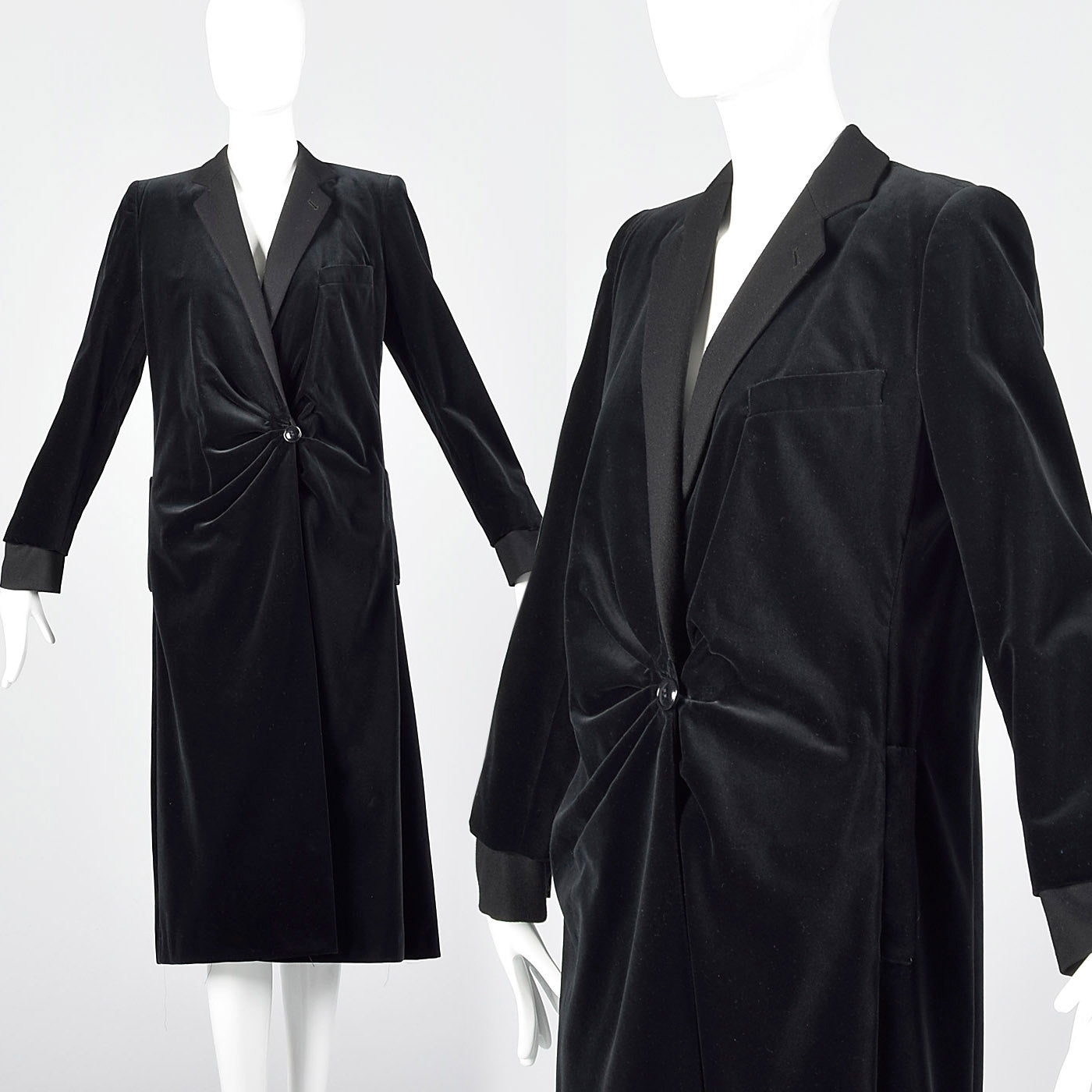 1980s Giorgio Armani Black Velvet Coat