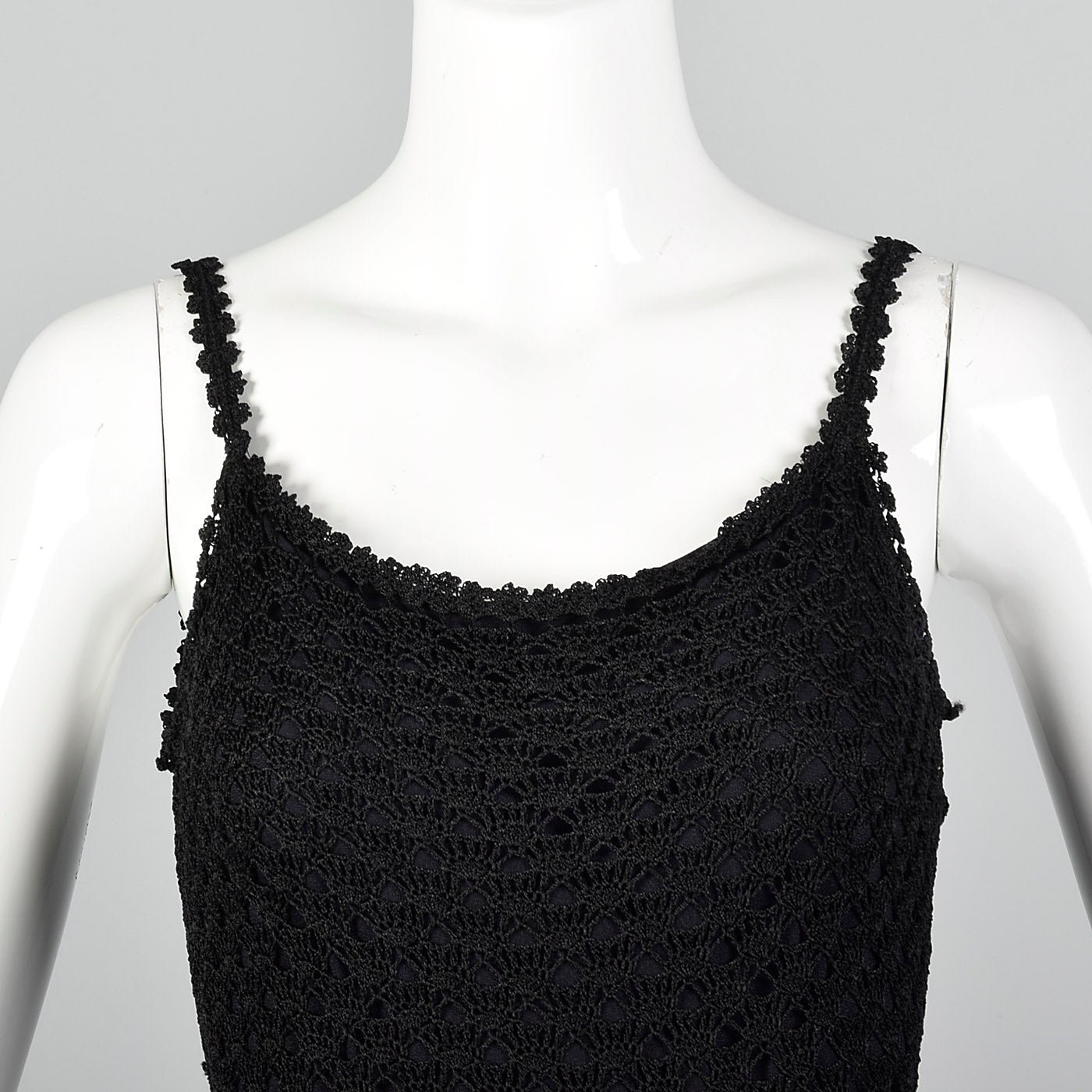 1990s Cache Black Crochet Dress