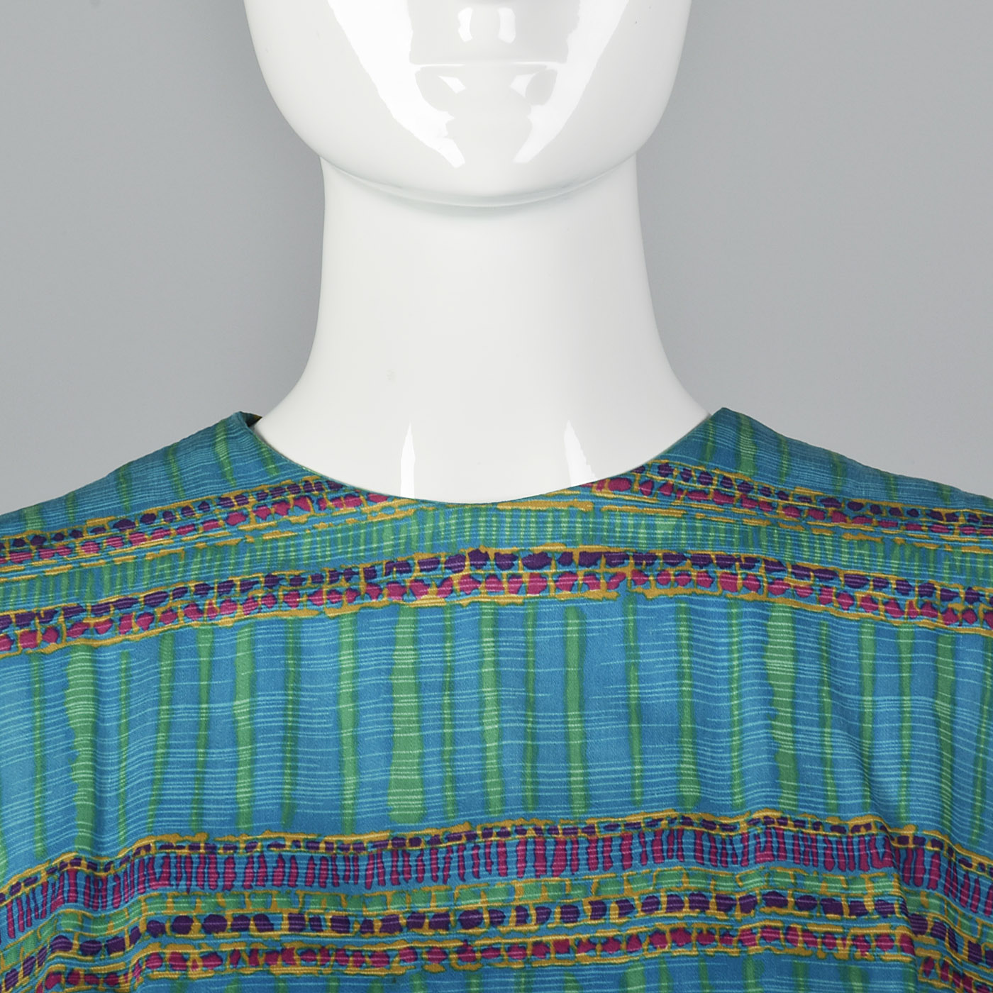 1950s Teal Print Dress