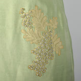 1960s Green Silk Shift Dress