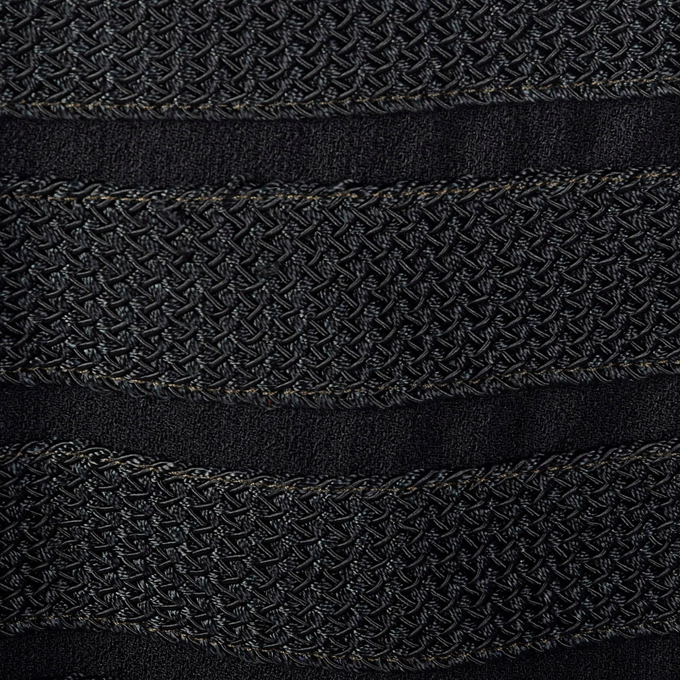 1940s Black Peplum Dress with Woven Stripe Trim