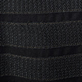 1940s Black Peplum Dress with Woven Stripe Trim