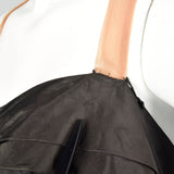 XL 1940s Black Silk Taffeta Gown