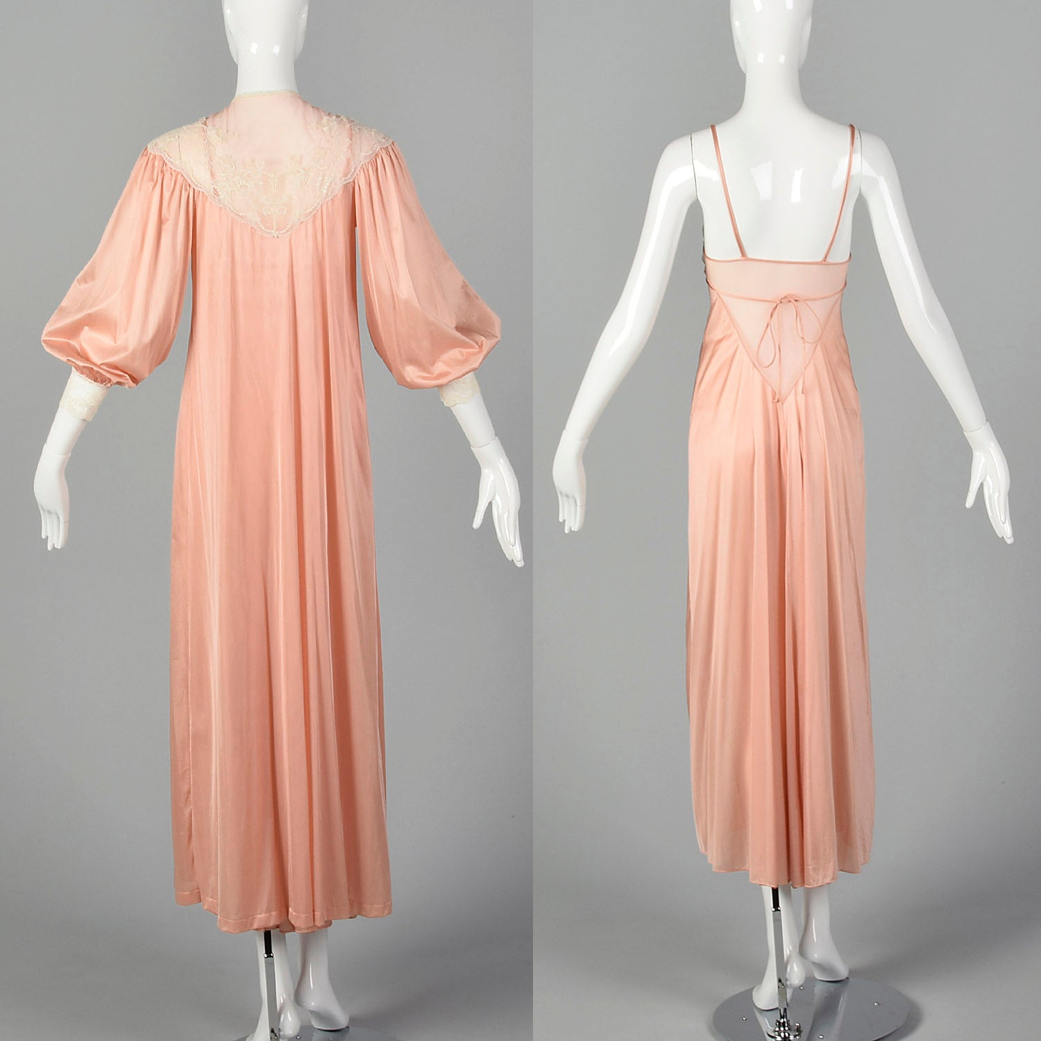 XS 1970s Kayser Nightgown & Peignoir Set