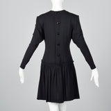 1980s Galanos Drop Waist Two Tone Hourglass Dress
