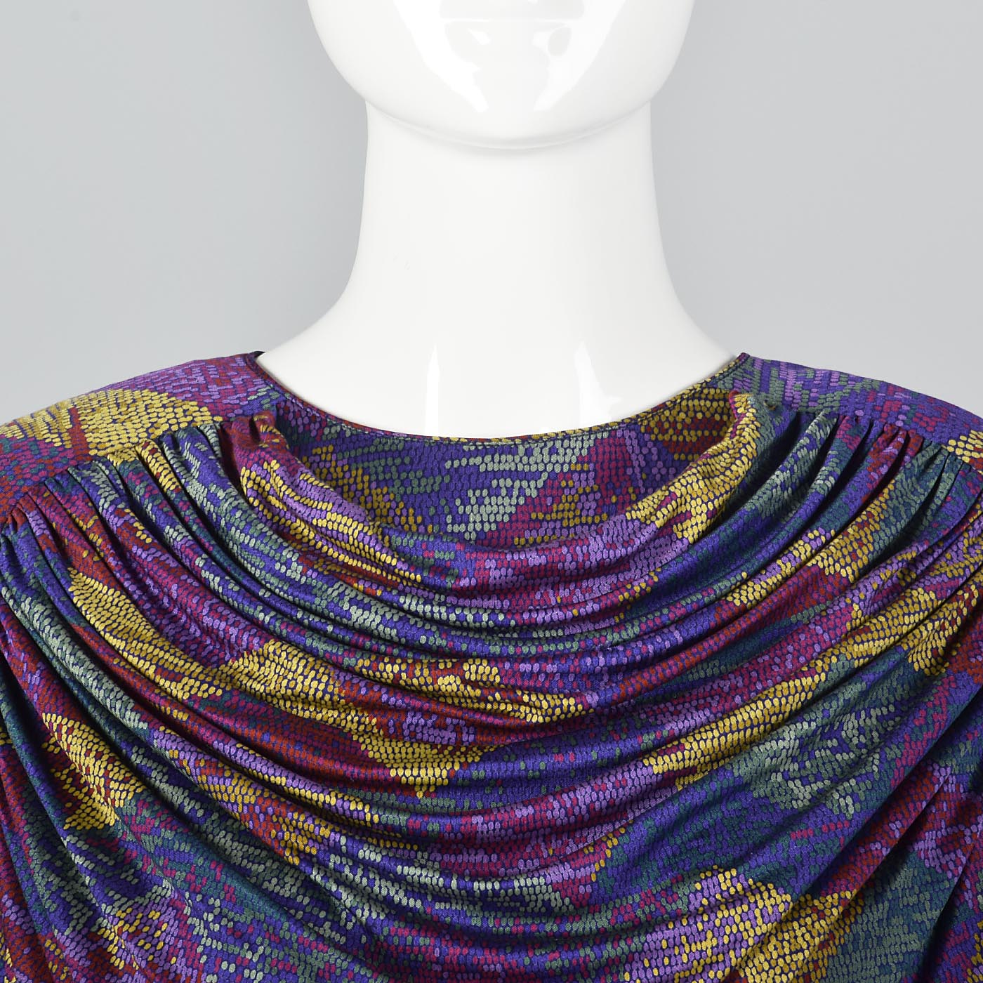 Missoni Purple Silk Jersey Dress with Draped Bodice
