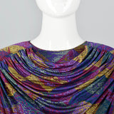 Missoni Purple Silk Jersey Dress with Draped Bodice