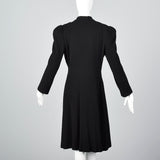 1940s Black Striped Wrap Coat