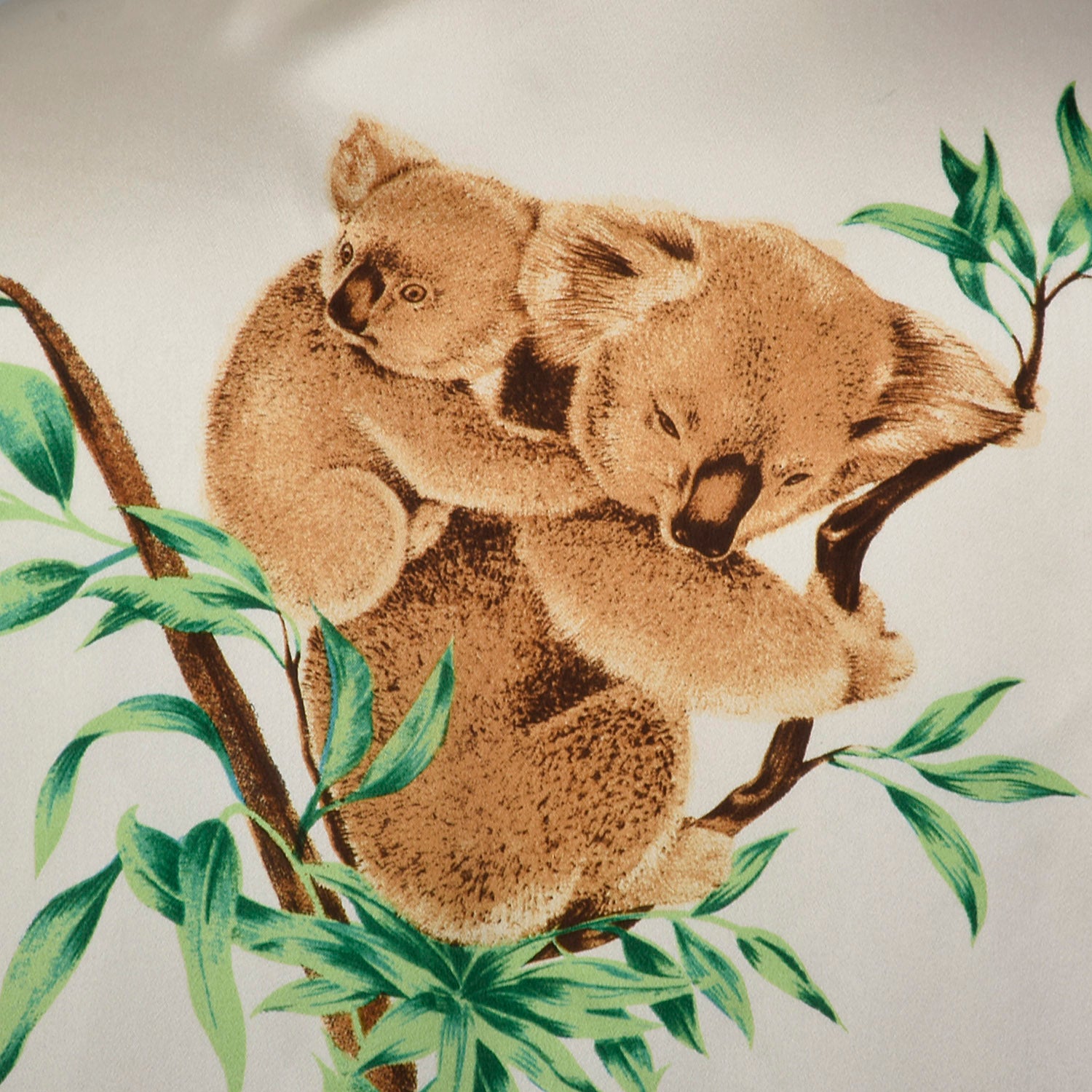 Large Escada 1980s Silk Koala Print Blouse