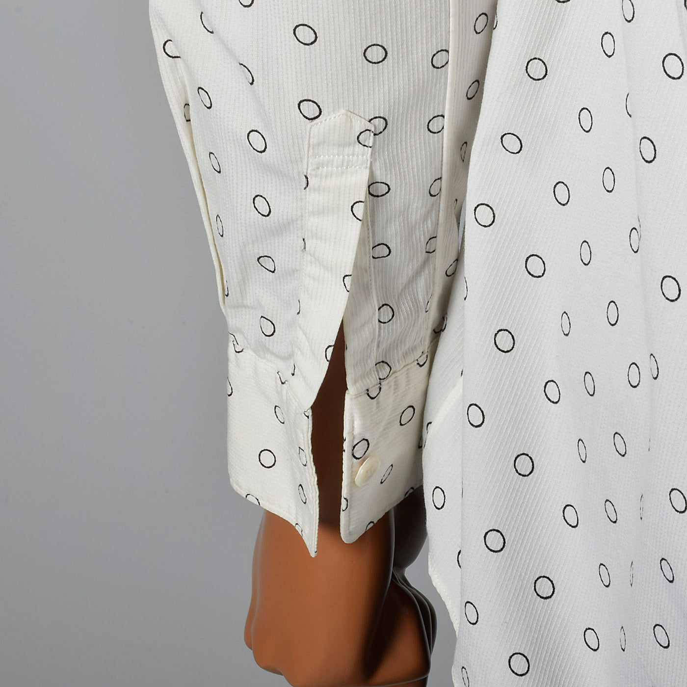 2000s Comme des Garcons White Cotton Circle Print Shirt