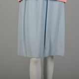 Small 1980s Bill Blass Pastel Crepe Skirt Suit Blue Pink Separates Ensemble
