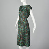 Large 1950s Silk Dress and Jacket Set