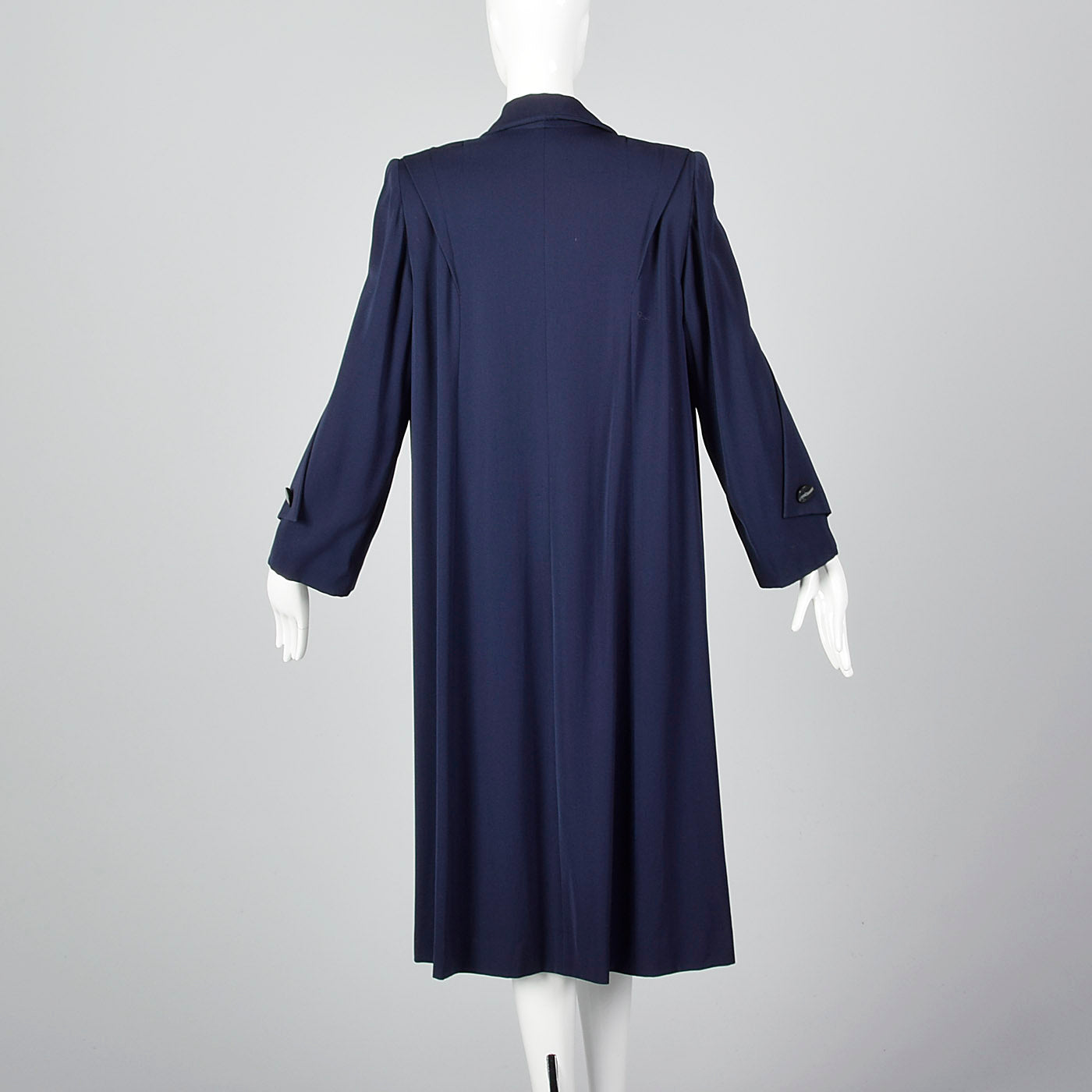1940s Navy Blue Gabardine Coat