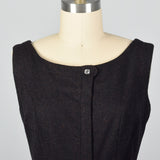 1950s Brown and Black Wool Jumper Dress