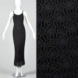 1990s Cache Black Crochet Dress