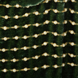 1990s Green Velvet Skirt with Beads