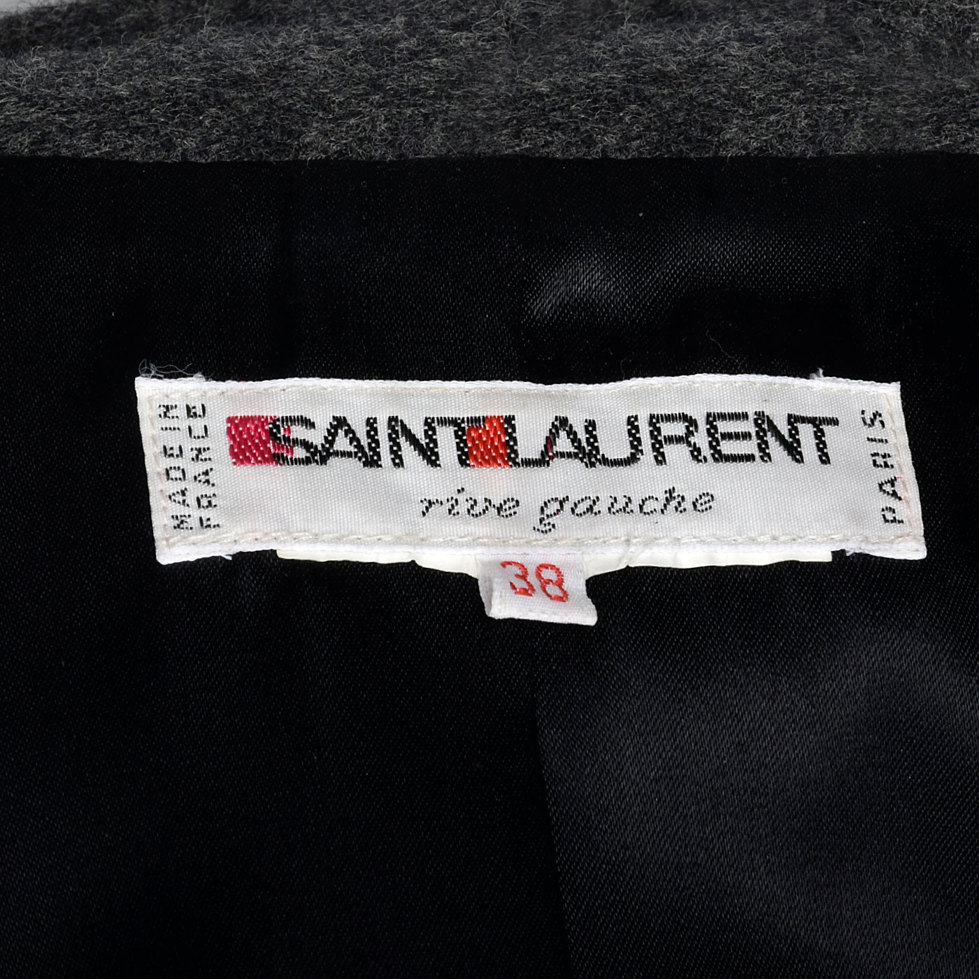 1980s Yves Saint Laurent Rive Gauche  Rive Gauche Gray Wool Jacket