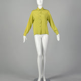 Medium 1950s Chartreuse Button Up Blouse