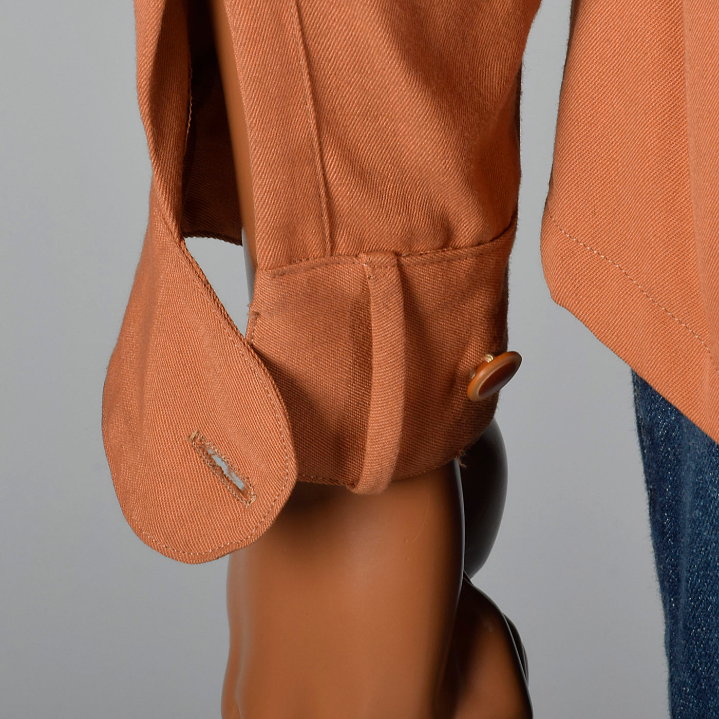 1940s Rust Shirt with Spearpoint Collar