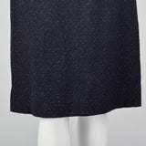 1950s Navy Blue Dress with Silver Glitter Textile