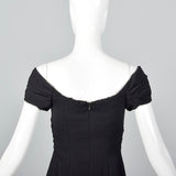 1990s Nicole Miller Off Shoulder Little Black Dress