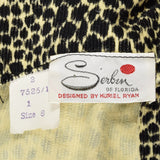 XS 1960s Animal Print Corduroy Dress