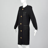 1980s Steve Fabrikant Black Sweater Dress