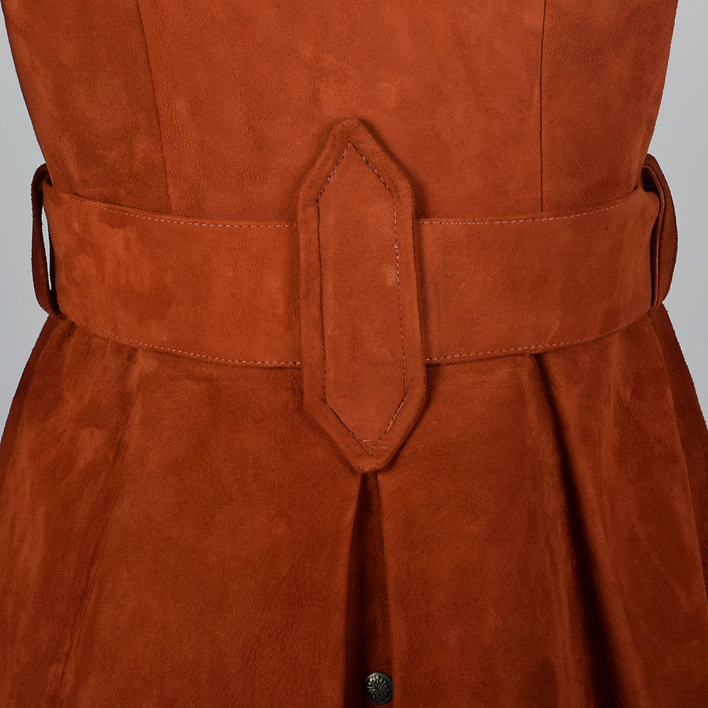 1960s Via Veneto Couture Boutique Suede Leather Trench Coat