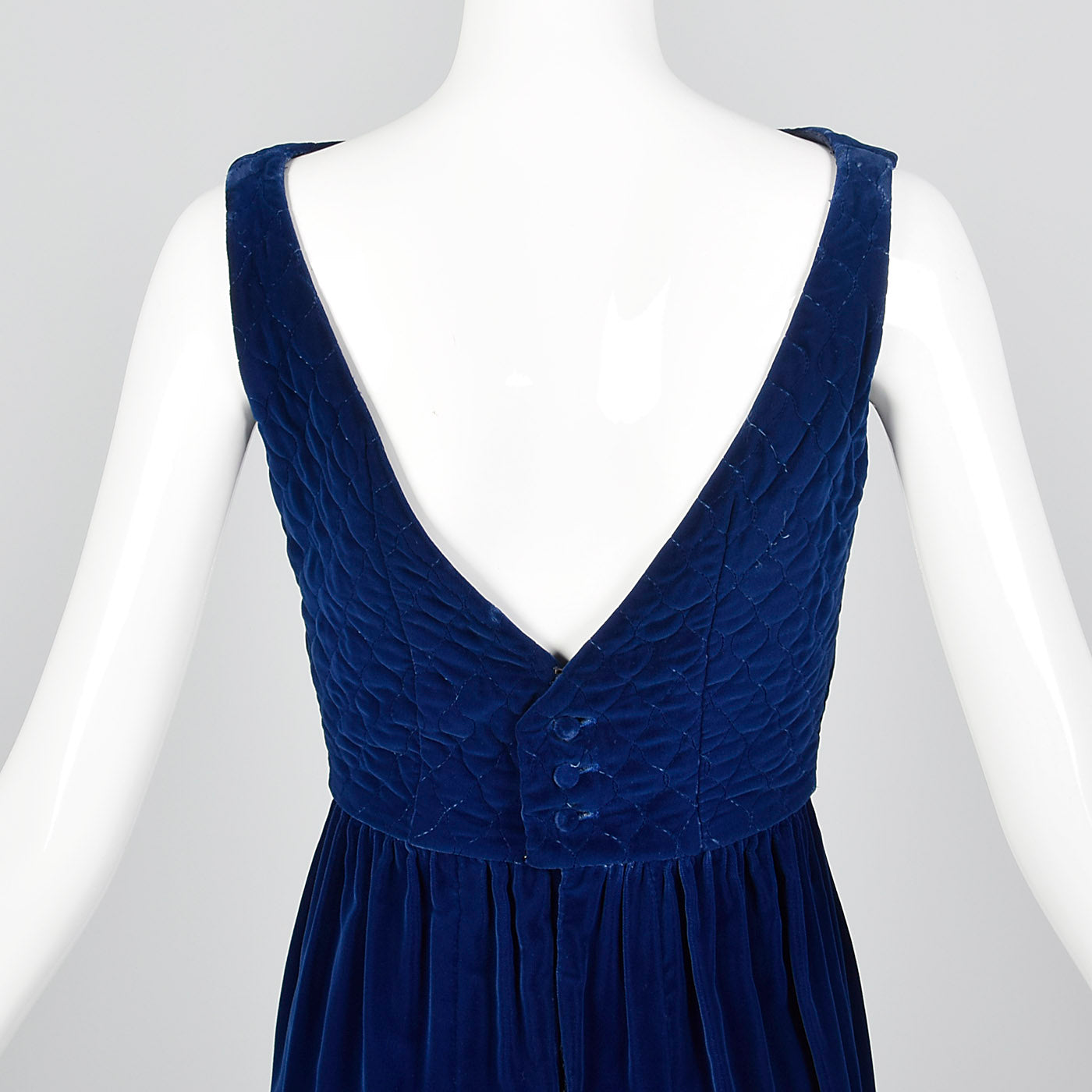 1960s Lanz Original Blue Velvet Dress