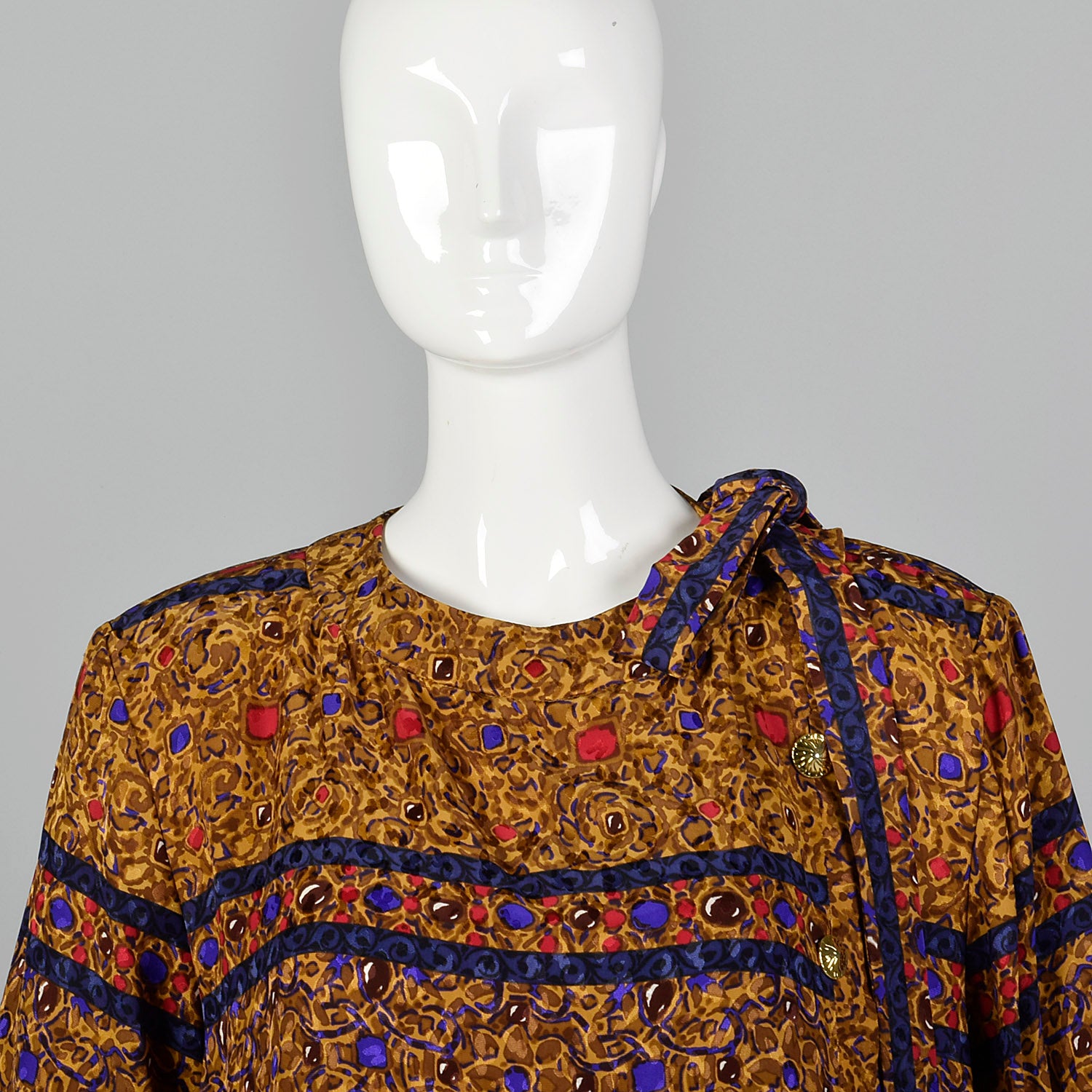 Small Yves Saint Laurent Rive Gauche 1980s Silk 2 Piece Dress