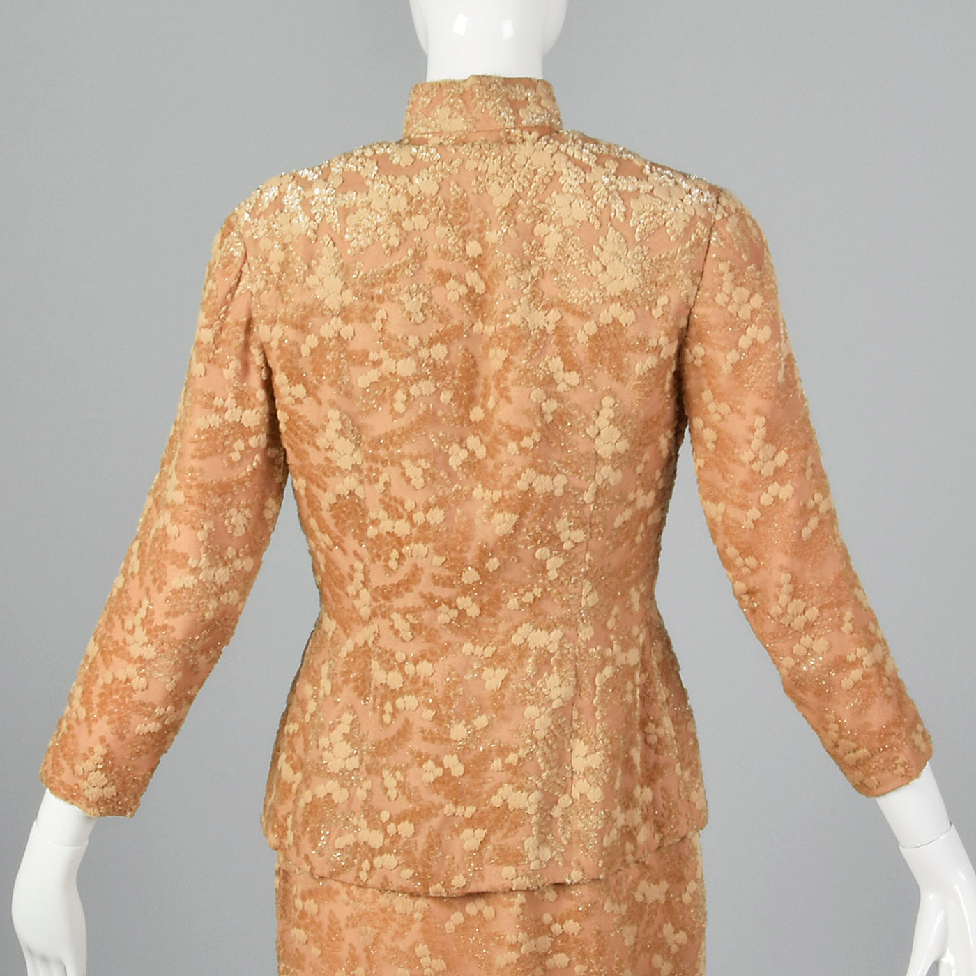 1960s Burnout Silk Velvet Dress Set