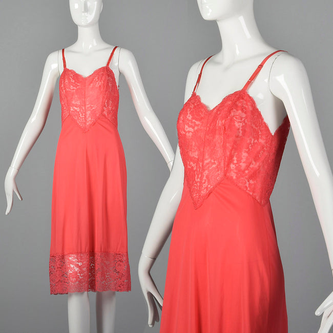 1960s Vanity Fair Bright Pink Slip