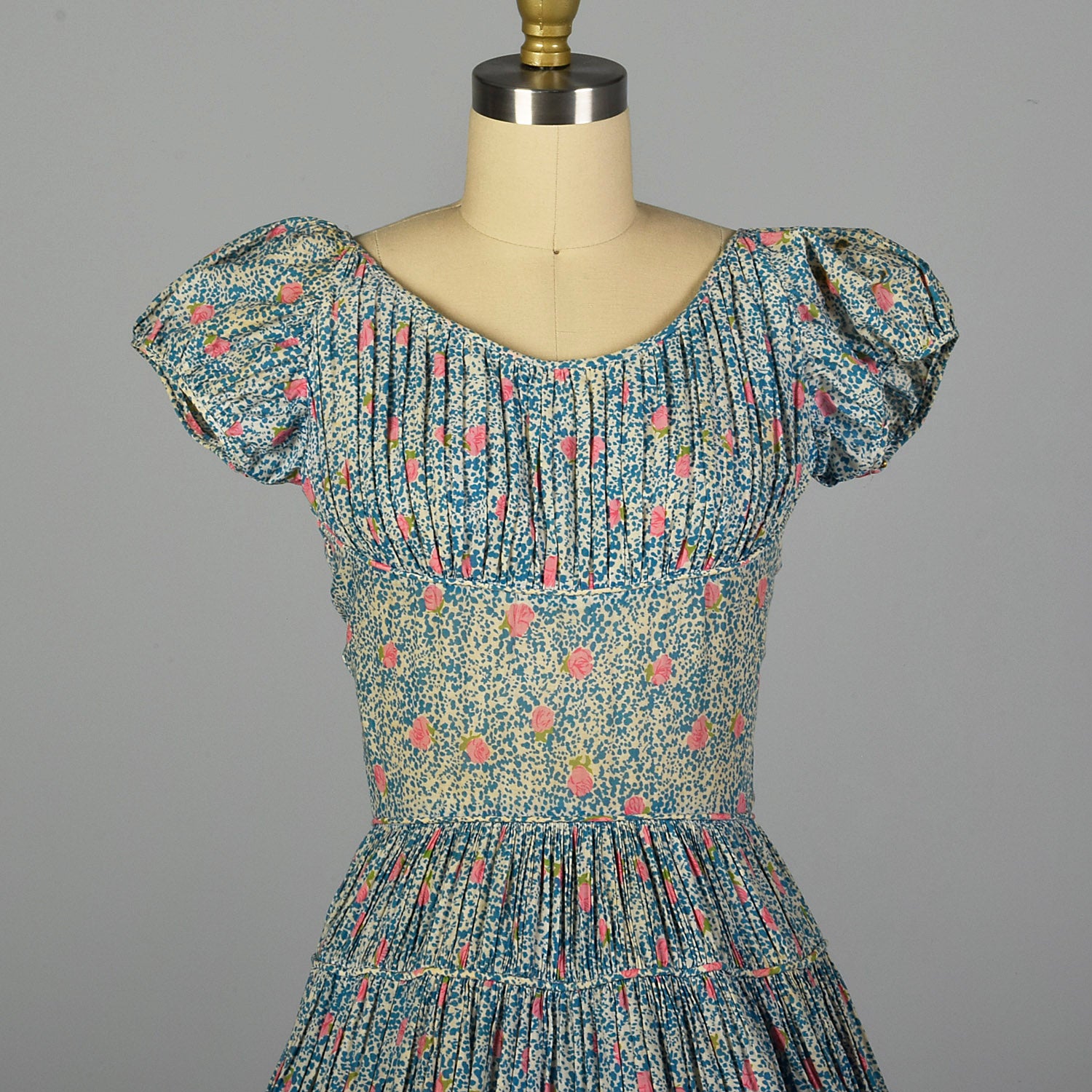 XXS 1950s Blue Day Dress